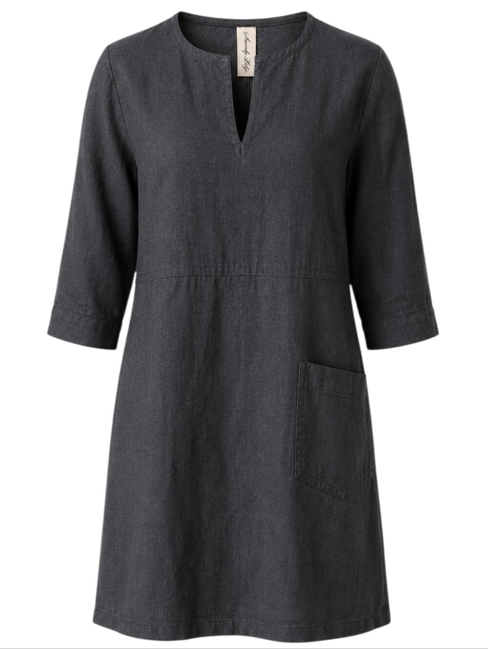 Smoking Lily Saturday Linen Dress Women Small Grey Made in Canada Minimalist